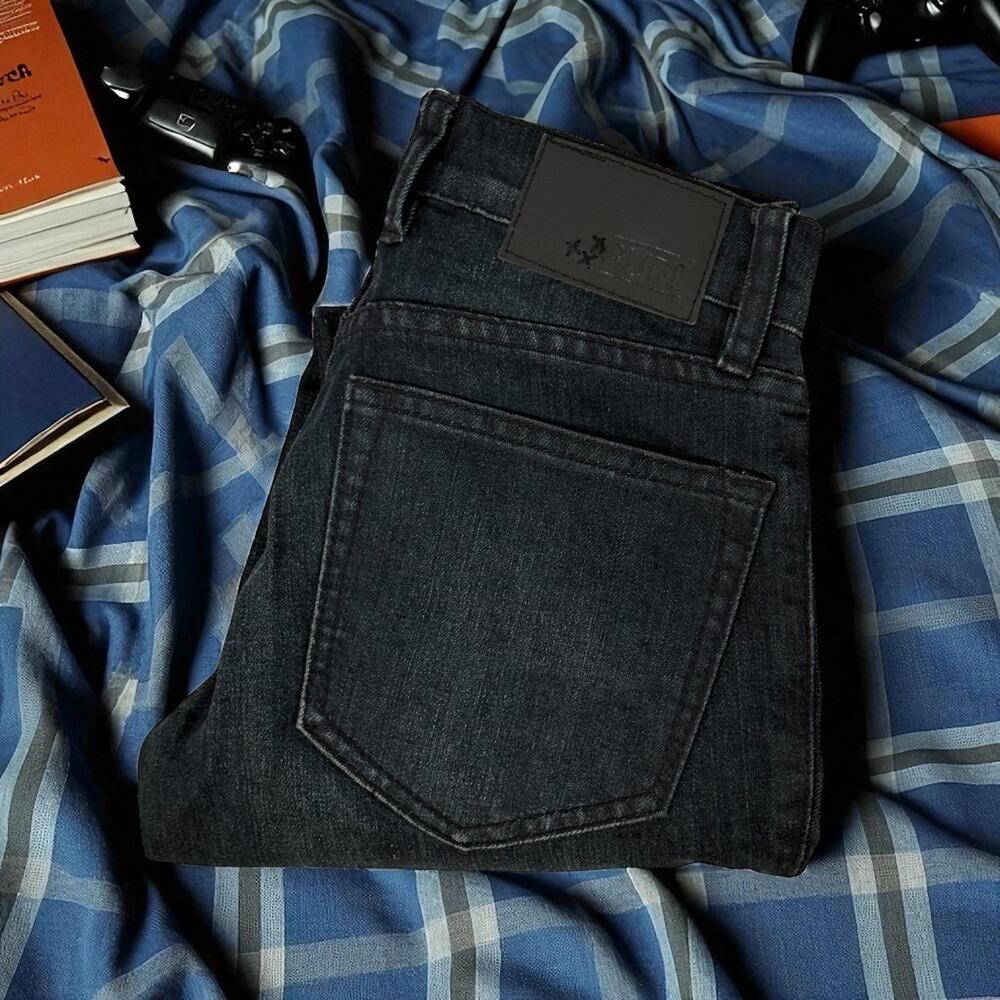 Rude Hot Topic Men's 26x30 Dark Indigo Skinny Jeans Stretch Denim Button Fly